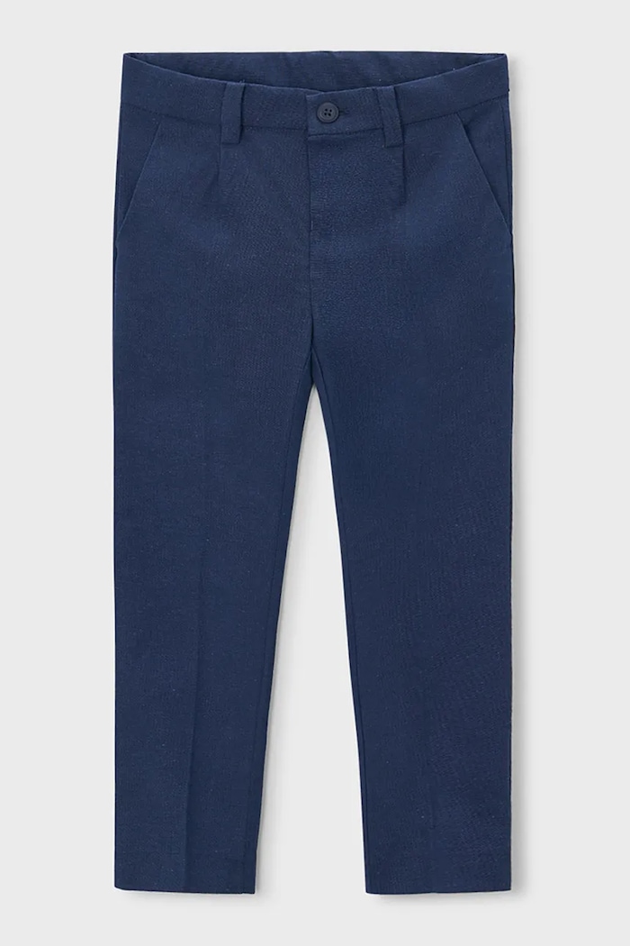 Mayoral pantaloni cu amestec de in pentru copii panza bleumarin 3574.5B.Mini.PPY2