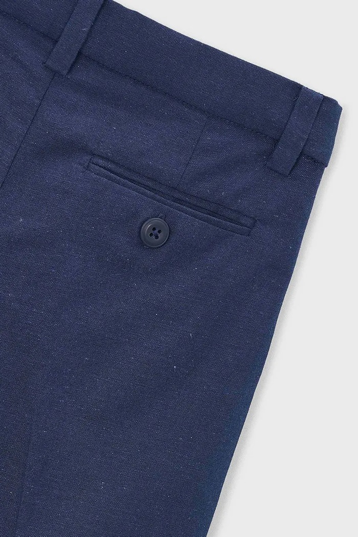 Băieți Mayoral pantaloni cu amestec de in pentru copii 3574.5B.Mini.PPY2 bleumarin