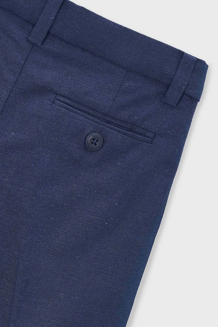 Băieți Mayoral pantaloni cu amestec de in pentru copii 3574.5B.Mini.PPY2 bleumarin