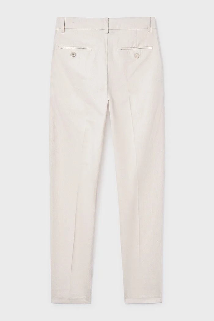 Băieți Mayoral pantaloni cu amestec de in pentru copii 6562.7A.Junior.PPY2 bej