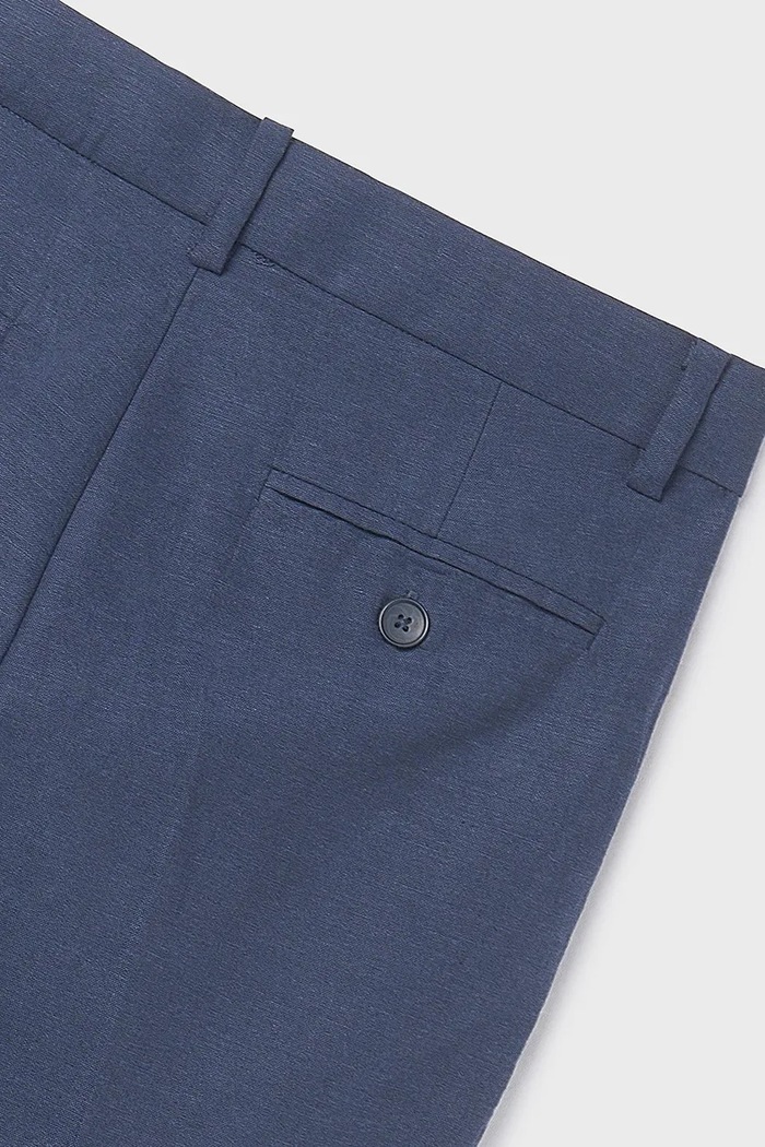 Mayoral pantaloni cu amestec de in pentru copii bleumarin 6562.7A.Junior.PPY2