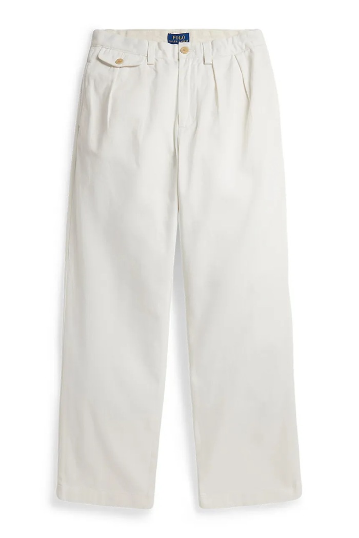 Dětské bavlněné kalhoty Polo Ralph Lauren látka bílá 323A12604001