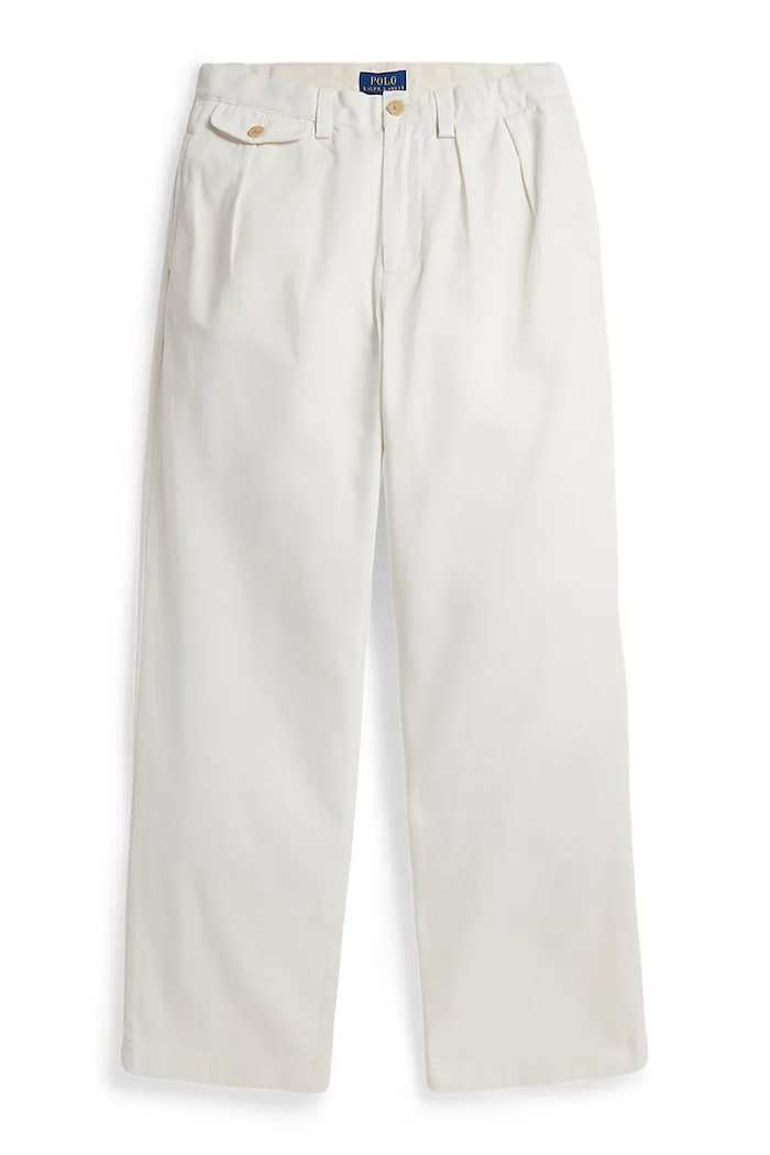 Dětské bavlněné kalhoty Polo Ralph Lauren látka bílá 323A12604001