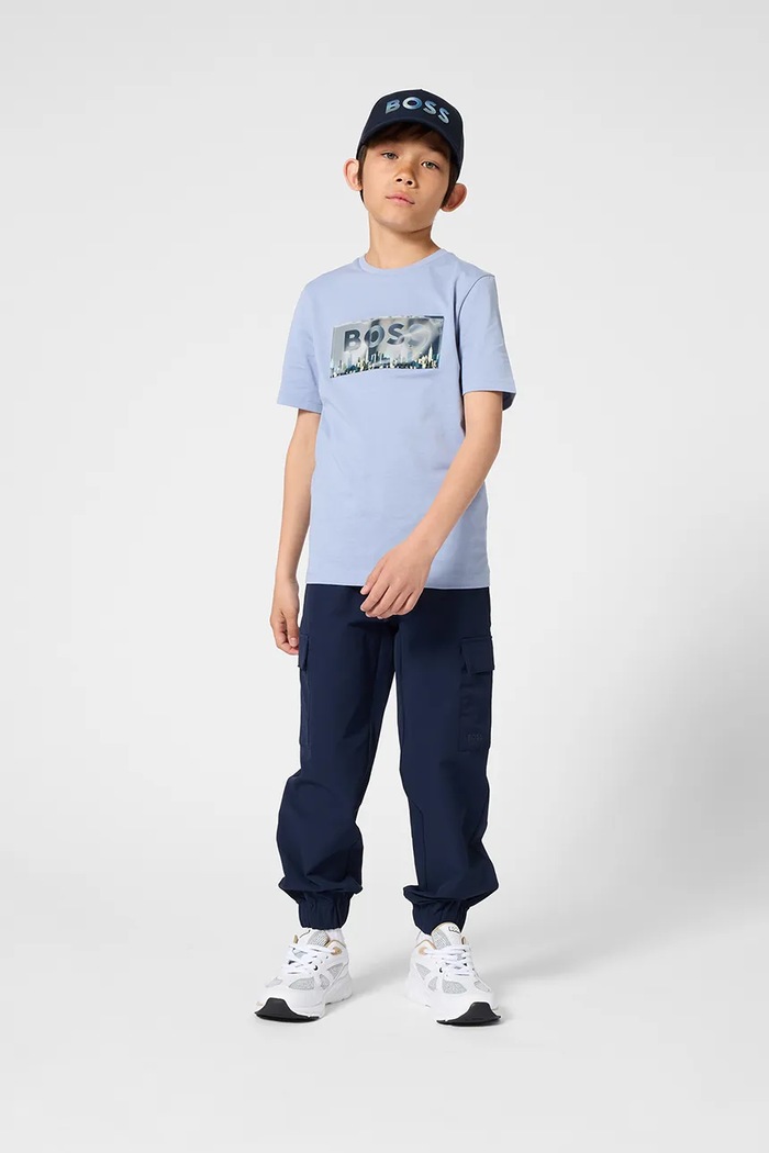 BOSS pantaloni copii panza bleumarin J52910.162.174