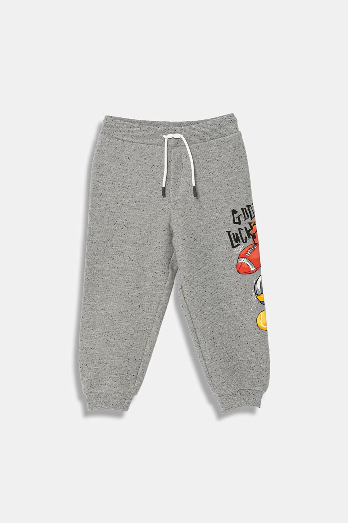 United Colors of Benetton pantaloni de trening pentru copii cu bumbac gri 3PLGGF05G.P.Stagionale