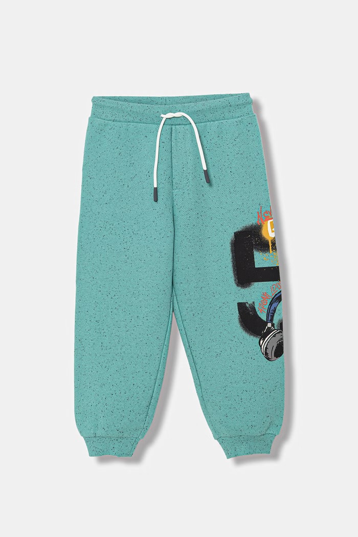 United Colors of Benetton pantaloni de trening pentru copii cu bumbac turcoaz 3PLGGF05G.P.Stagionale
