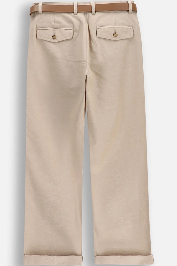 Coccodrillo nohavice chinos detské s ľanom WC6119101EJB béžová SS26