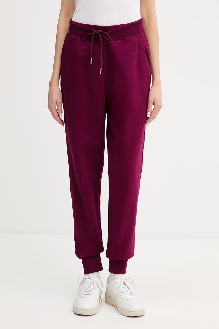Tepláky Calvin Klein Jeans pletenina burgundské LV047E236G