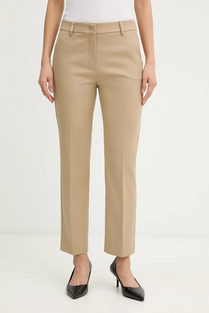 Weekend Max Mara spodnie VITE z elastanem beżowy 2615131031600