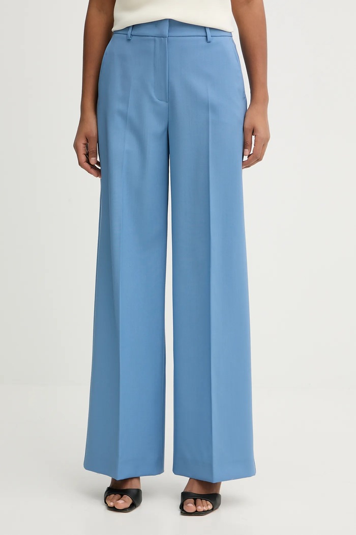 Vlnené nohavice Weekend Max Mara VISIVO látka modrá 2615131041600