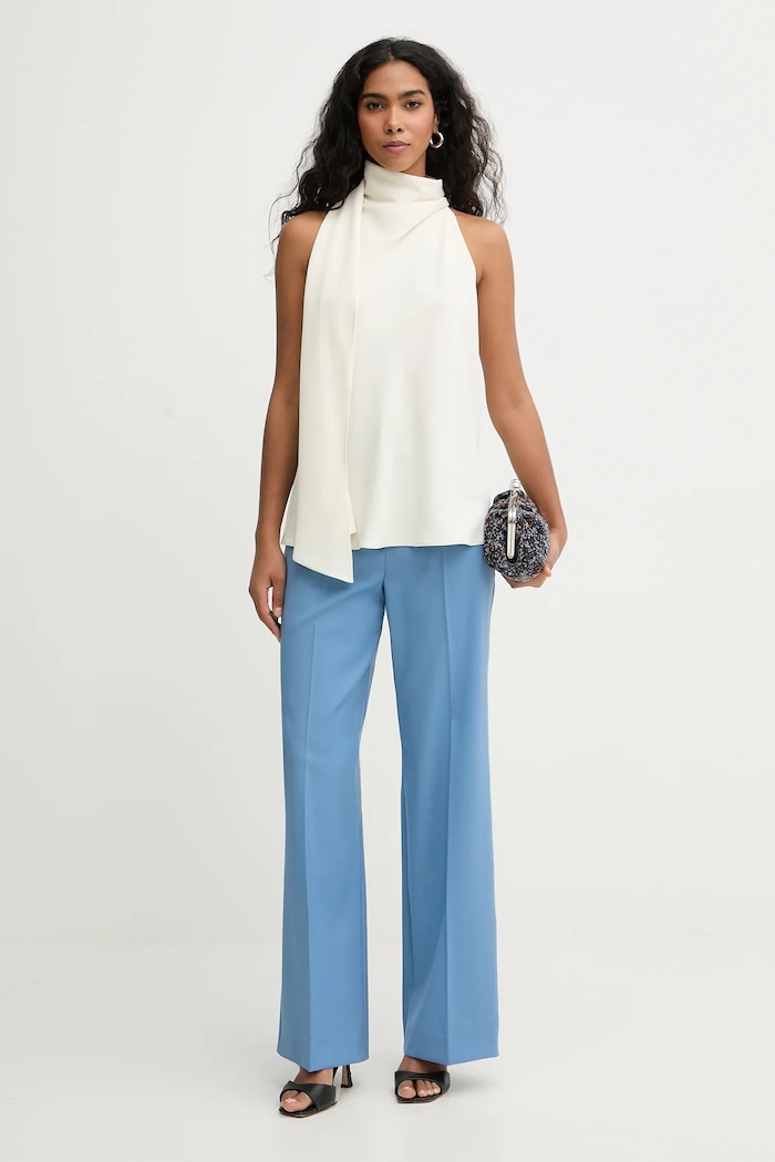 Vlnené nohavice Weekend Max Mara VISIVO 2615131041600 modrá SS26