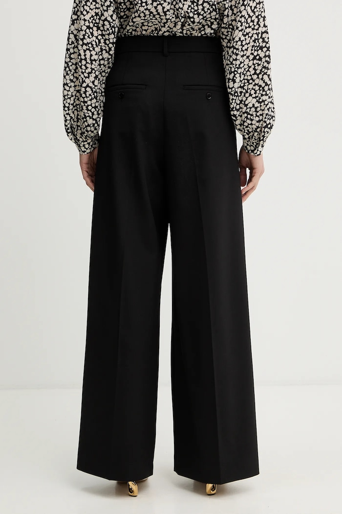 Odzież Weekend Max Mara spodnie z domieszką wełny ASTA 2615131061600 czarny
