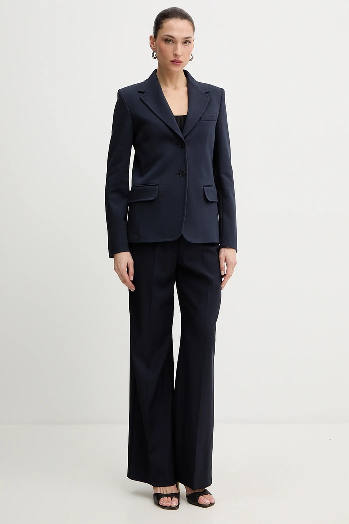 Weekend Max Mara spodnie wełniane MALLO 2615131071600 granatowy SS26