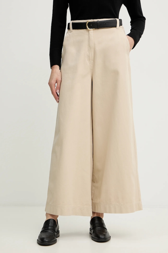 Παντελόνι Weekend Max Mara ARIETE βαμβάκι μπεζ 2615131121600