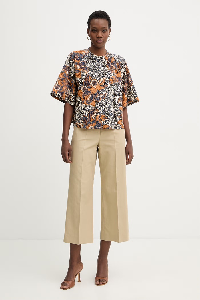 Ленен панталон Weekend Max Mara ZIRCONE 2615131052600 бежов SS26