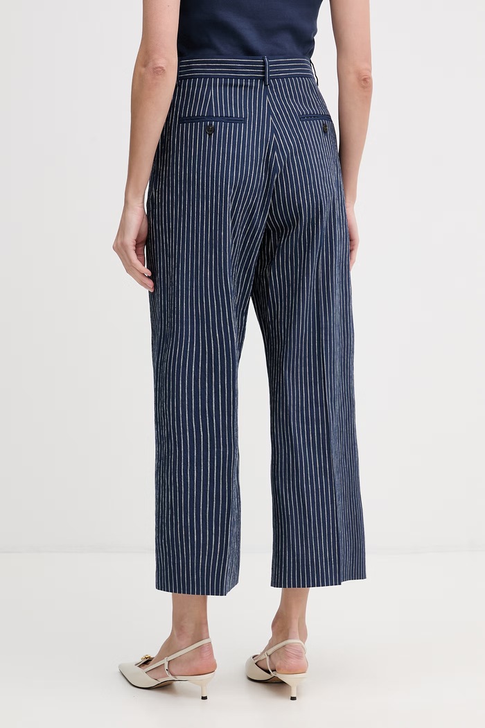 Oblečenie Weekend Max Mara nohavice dámske MARINA 2615131062600 tmavomodrá
