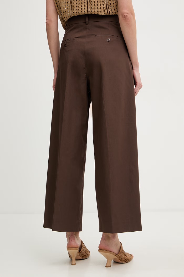 Îmbrăcăminte Weekend Max Mara pantaloni pentru femei, din bumbac cu elastan BELLICO 2615131072600 maro