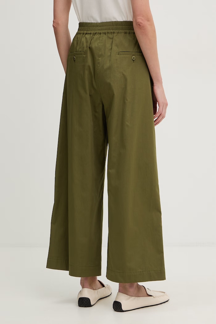 Одяг Weekend Max Mara штани жіночі бавовняні GOLFO 2615131102600 зелений