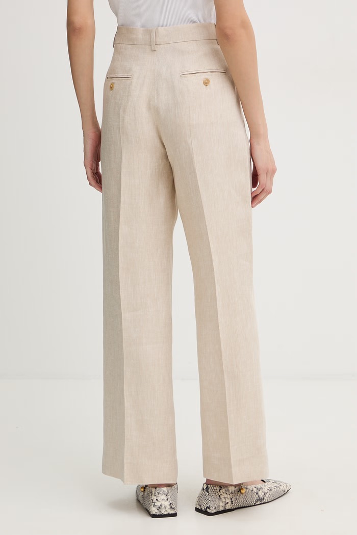 Одяг Weekend Max Mara штани жіночі лляні MALIZIA 2615131112600 бежевий