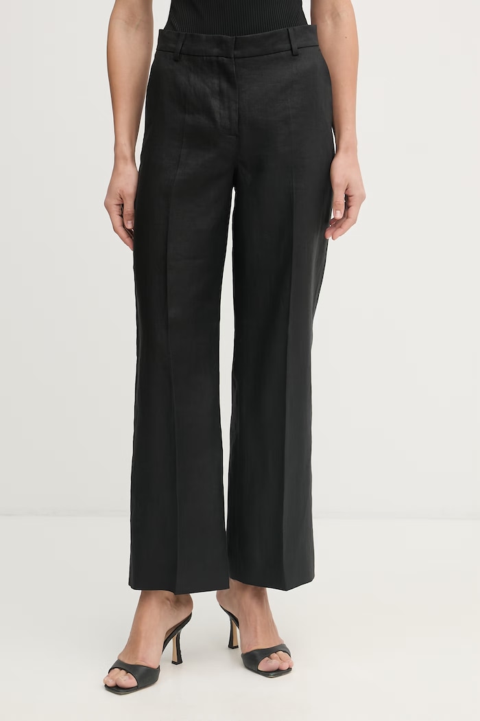Weekend Max Mara nohavice dámske ľanové MALIZIA čierna 2615131112600