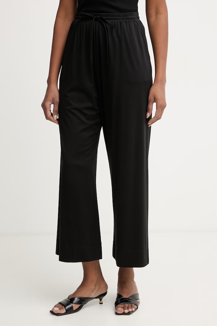 Weekend Max Mara nohavice dámske s ľanom MODICO čierna 2615781012600