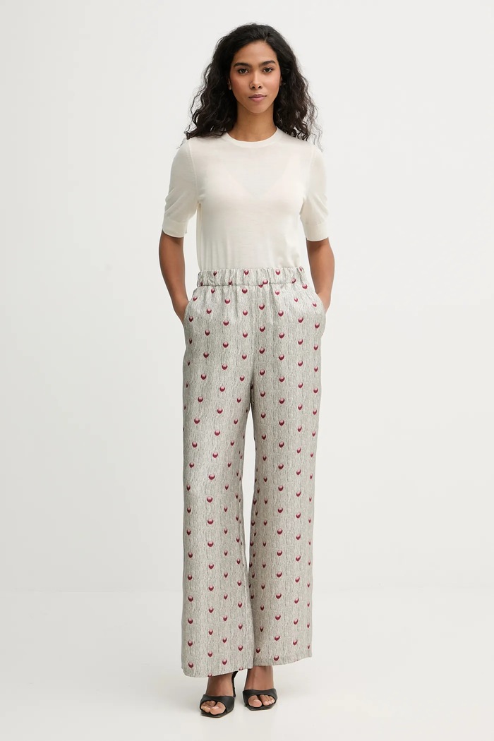 Копринен панталон MM by Max Mara PIOVRA 2616131057600 сив SS26