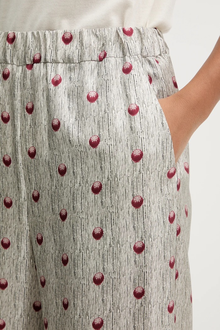 Копринен панталон MM by Max Mara PIOVRA сив 2616131057600