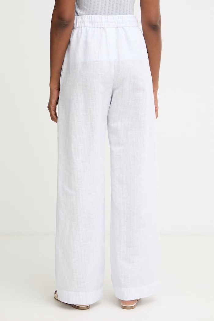 Odzież MM by Max Mara spodnie damskie z lnem FAUNA 2616131018600 biały