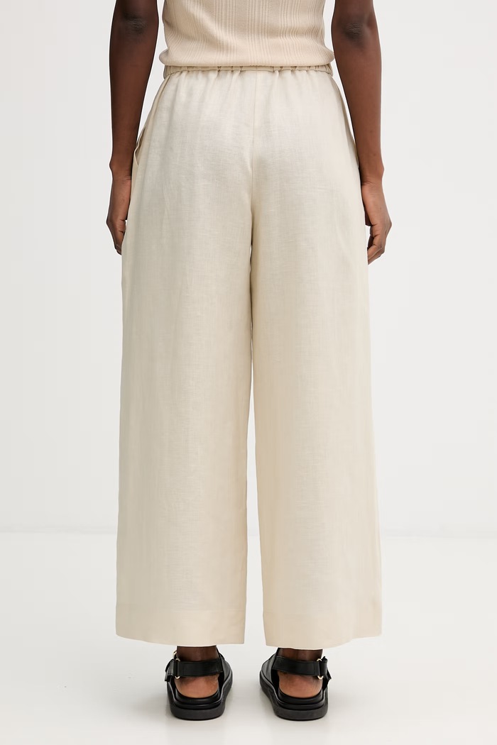 Odzież MM by Max Mara spodnie damskie lniane CANNETI 2616131028600 beżowy
