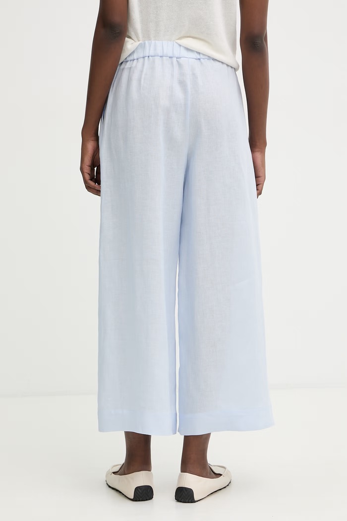 Odzież MM by Max Mara spodnie damskie lniane CANNETI 2616131028600 niebieski