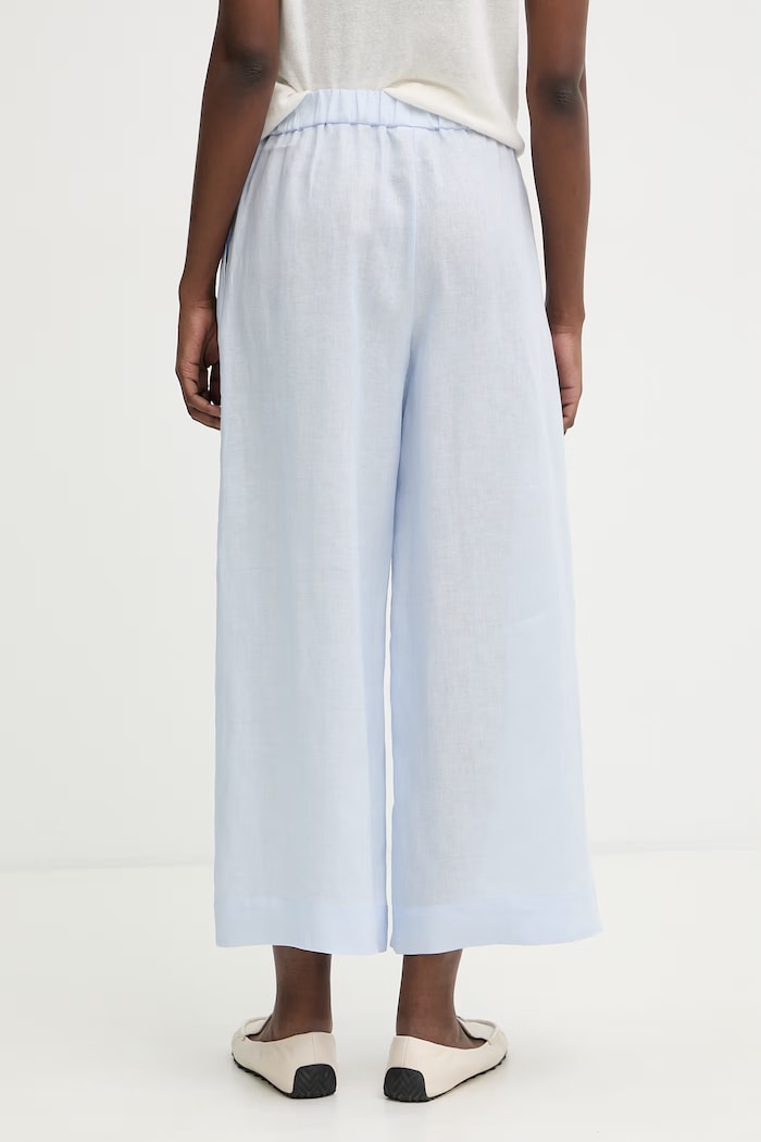 Odzież MM by Max Mara spodnie damskie lniane CANNETI 2616131028600 niebieski