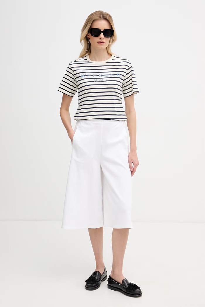 MM by Max Mara bermude pentru femei, cu bumbac PIOMBO 2616781018600 alb SS26