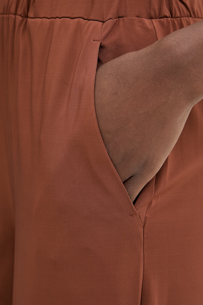 Max Mara Beachwear spodnie damskie z wiskozy ONORATA brązowy 2616781019600