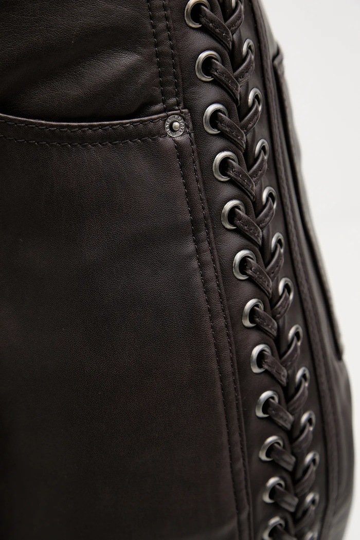 Rotate pantaloni in pelle marrone 1158191667