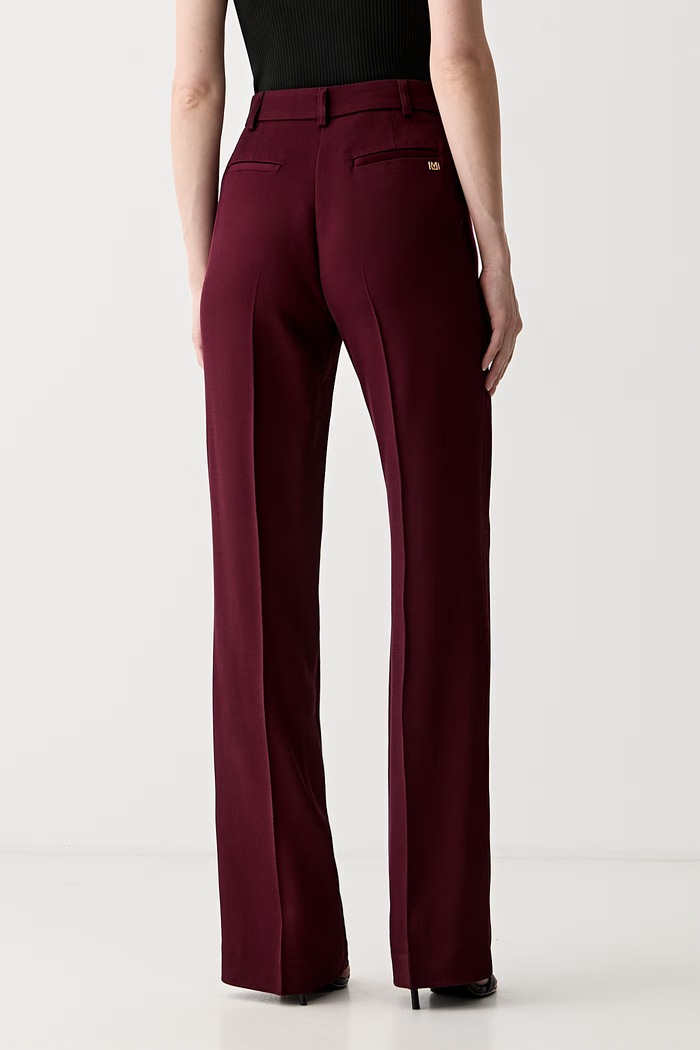 Odzież Marciano by Guess spodnie regular damskie z dodatkiem wełny ABBY 6RGB06.7433A bordowy