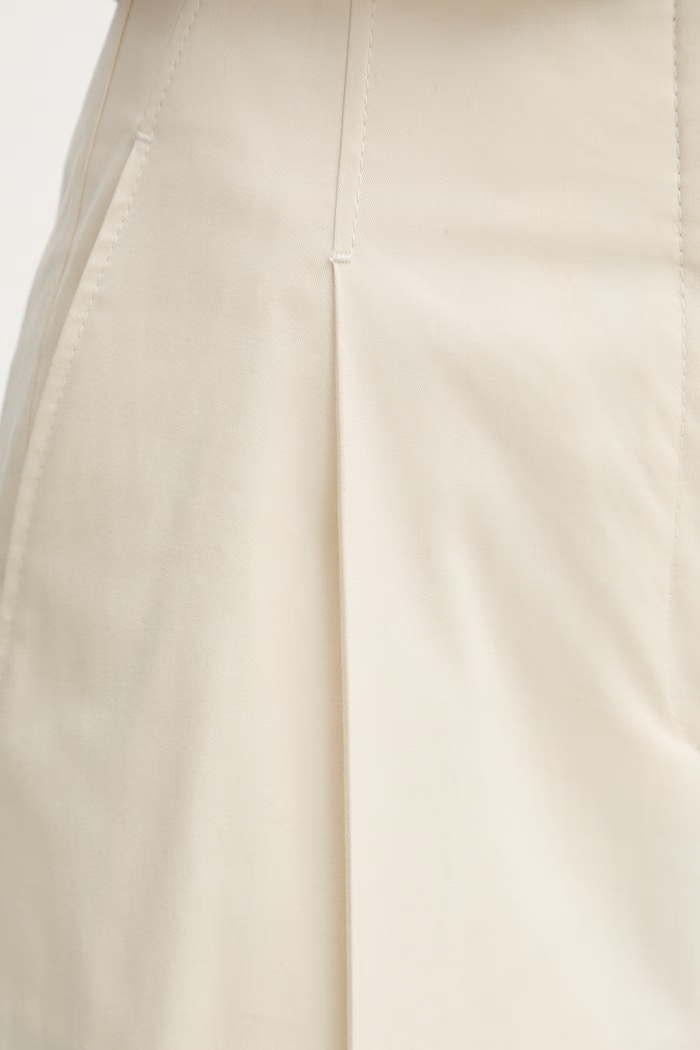 BOSS spodnie wide leg damskie bawełniane z elastanem Tulotta beżowy 50551913