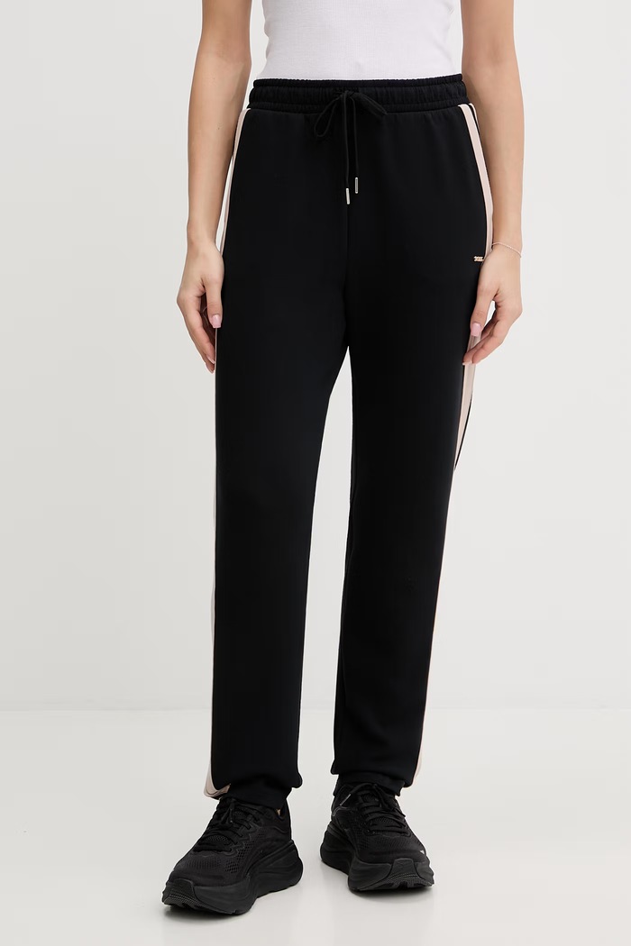 Hlače BOSS Mirage Pants Z elastanom črna 50557212