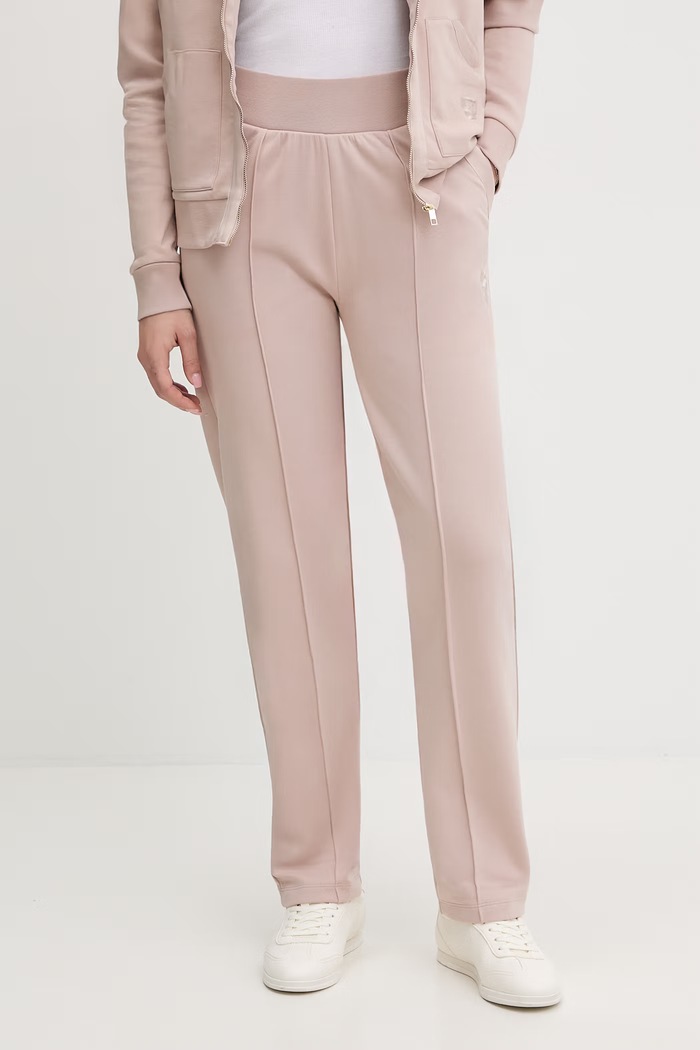 BOSS spodnie lounge Shiny B Pants z elastanem beżowy 50557285