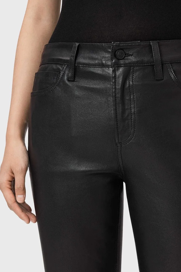 AllSaints spodnie skórzane czarny W077TD
