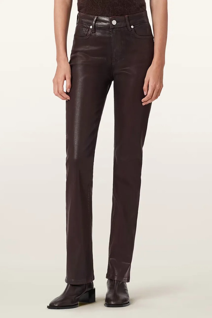 Hlače AllSaints bez uzorka bordo W093ED