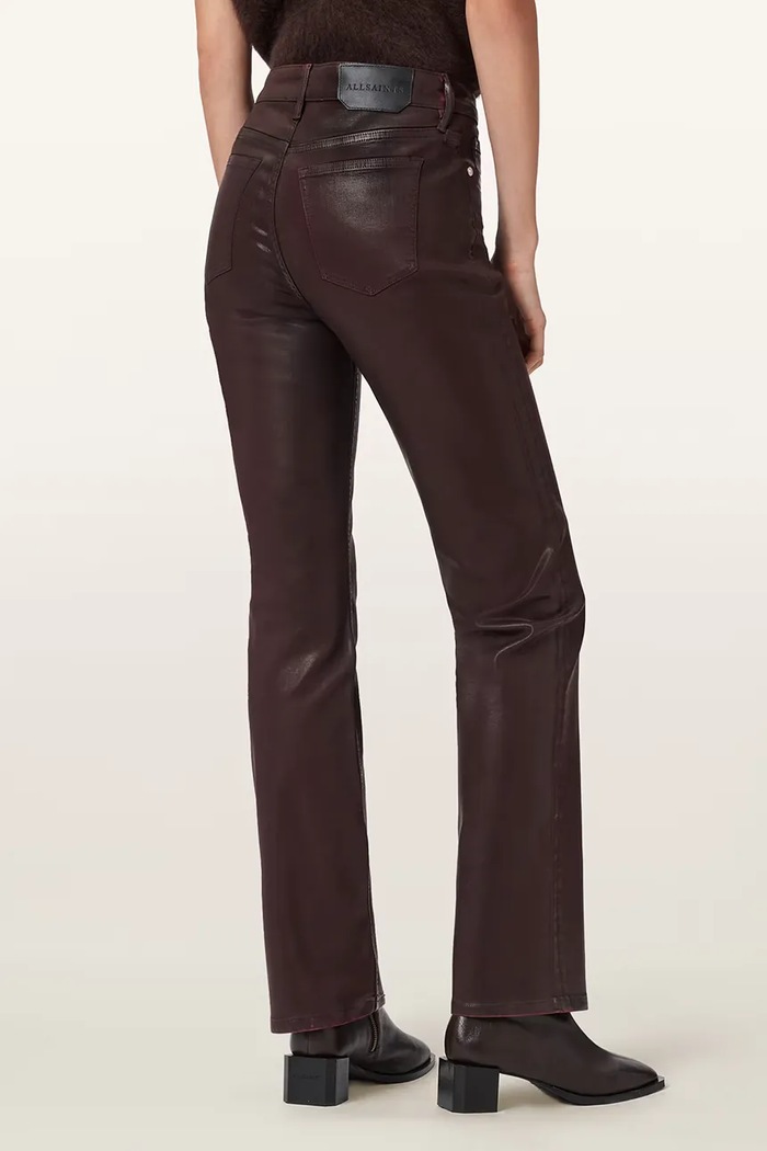Hlače AllSaints W093ED bordo SS26