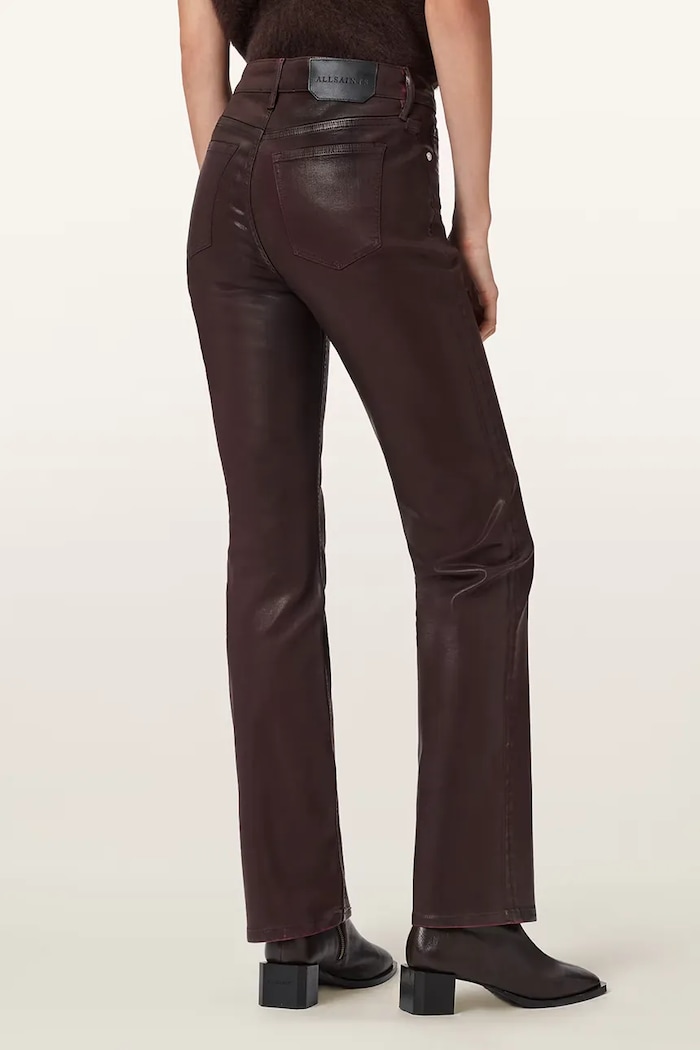 Hlače AllSaints W093ED bordo SS26