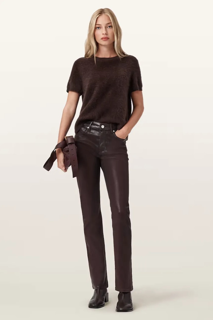 Odjeća Hlače AllSaints W093ED bordo