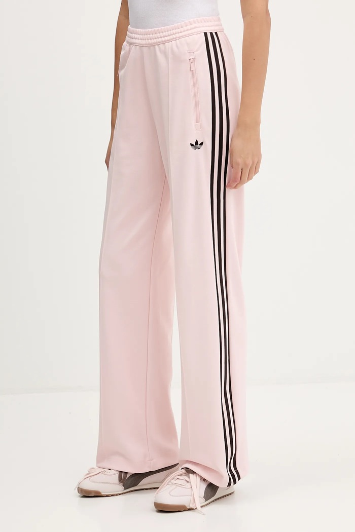 adidas Originals spodnie dresowe damskie z bawełną Classic dzianina różowy KE3896
