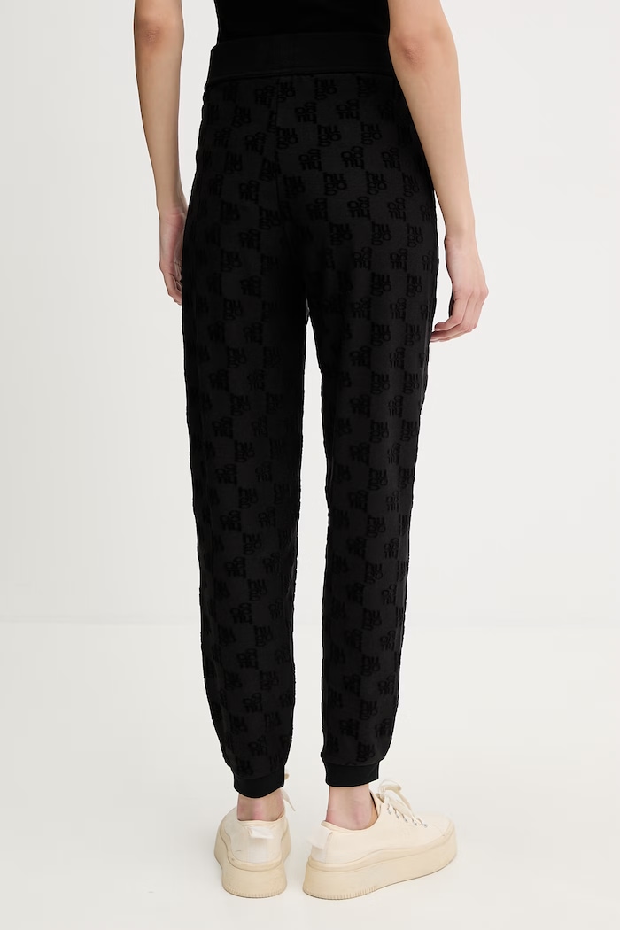 Oblečenie HUGO nohavice loungwear dámske s bavlnou TERRYMONOGRAM_PANTS 50556809 čierna