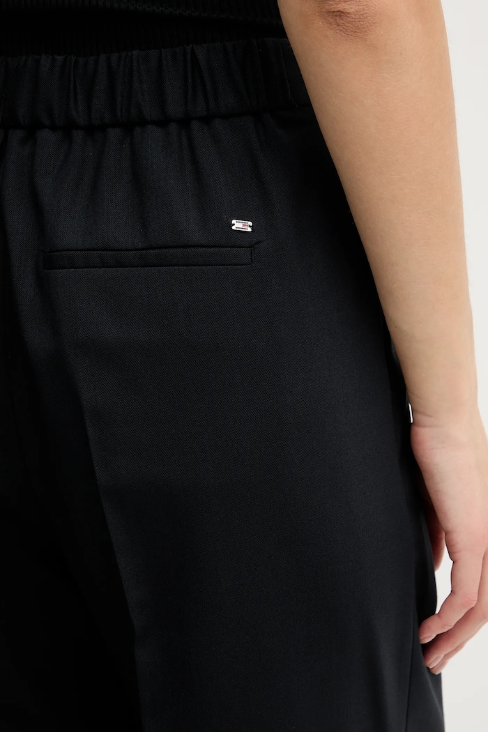 Nohavice s prímesou vlny Tommy Hilfiger tmavomodrá WW0WW48801