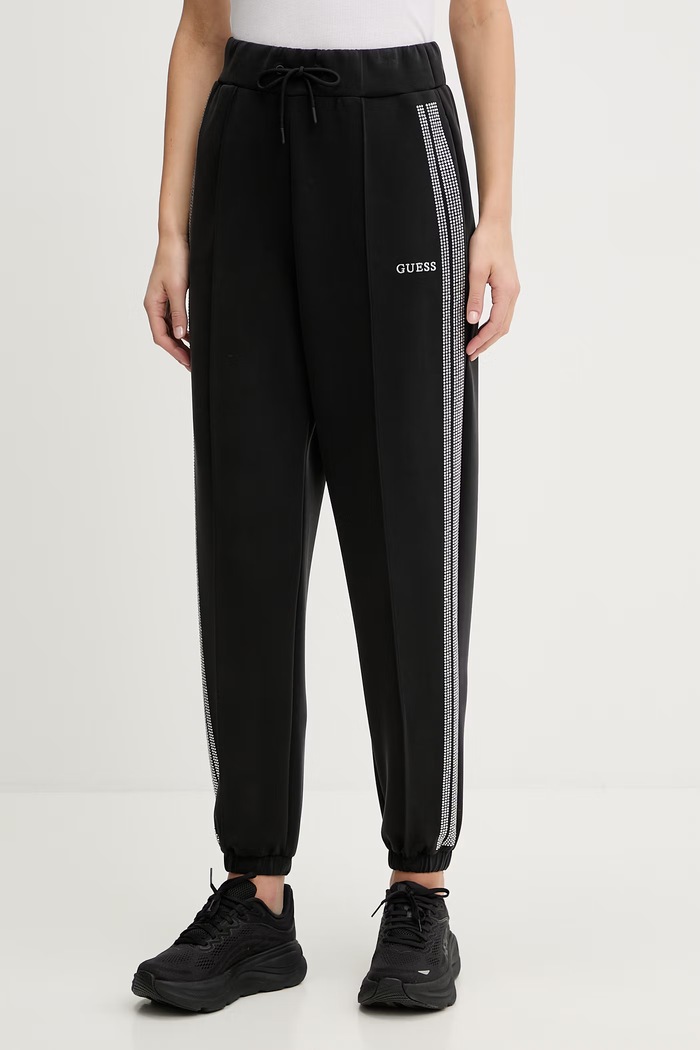 Спортен панталон Guess BERTHE еластичен черен V6RB01.KCAY2