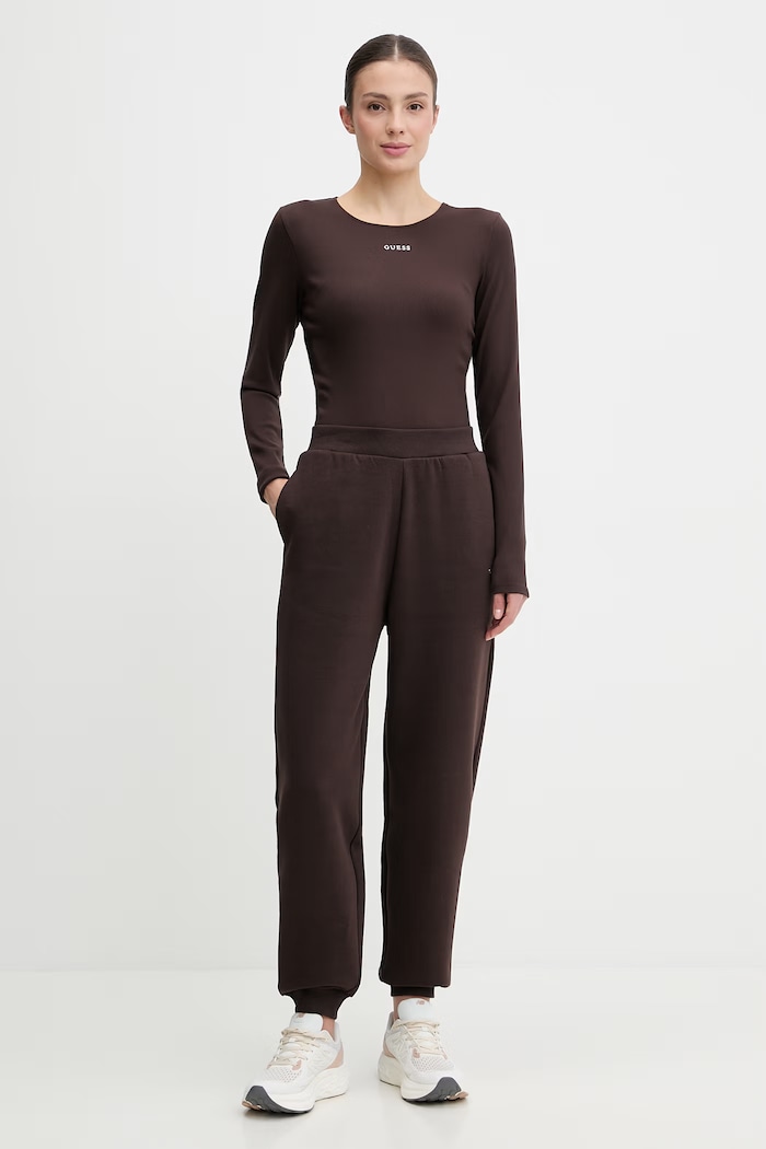 Guess pantaloni de trening NAT V6RB15.K9V31 maro SS26