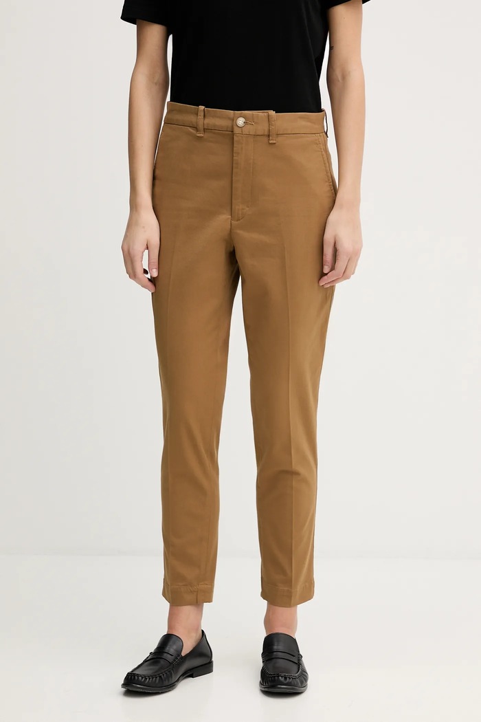 Kalhoty Polo Ralph Lauren high hnědá 211A96672