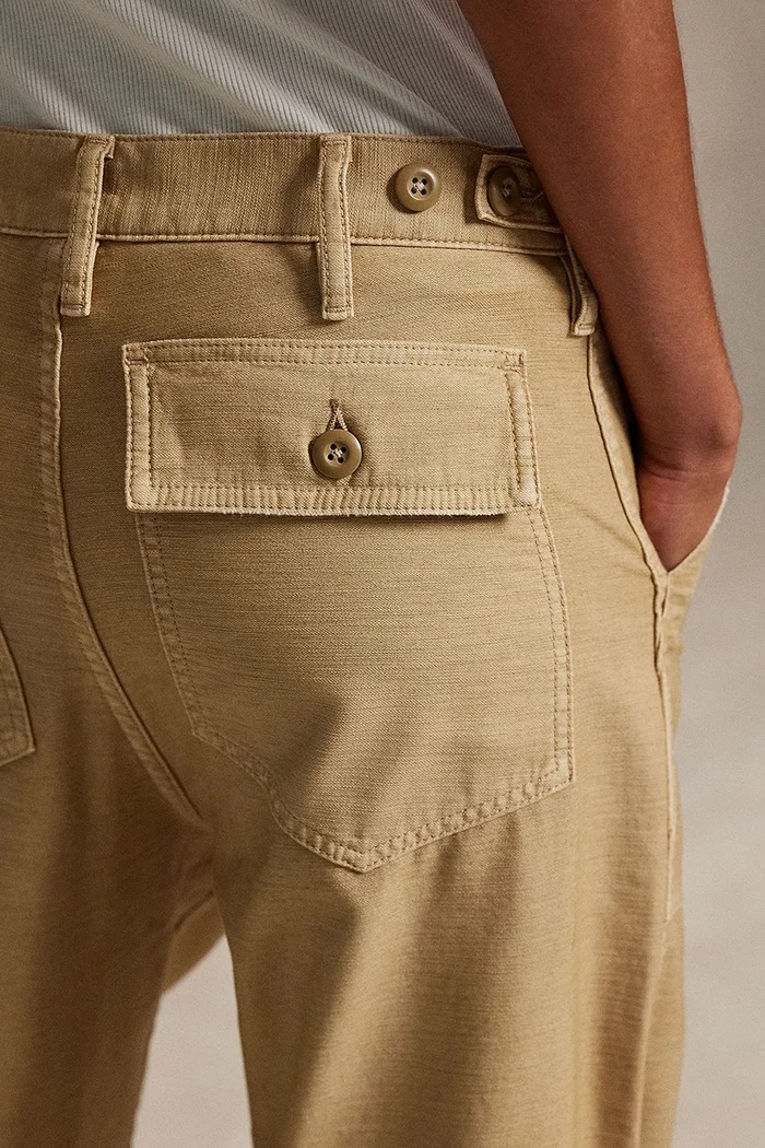 Polo Ralph Lauren straight trousers cotton women's beige 211978634
